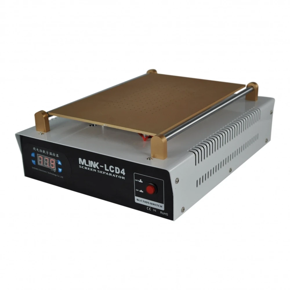 Accesorios incluidos con la estación separadora Mlink LCD4: lámina de silicona, hilo de molibdeno y herramienta