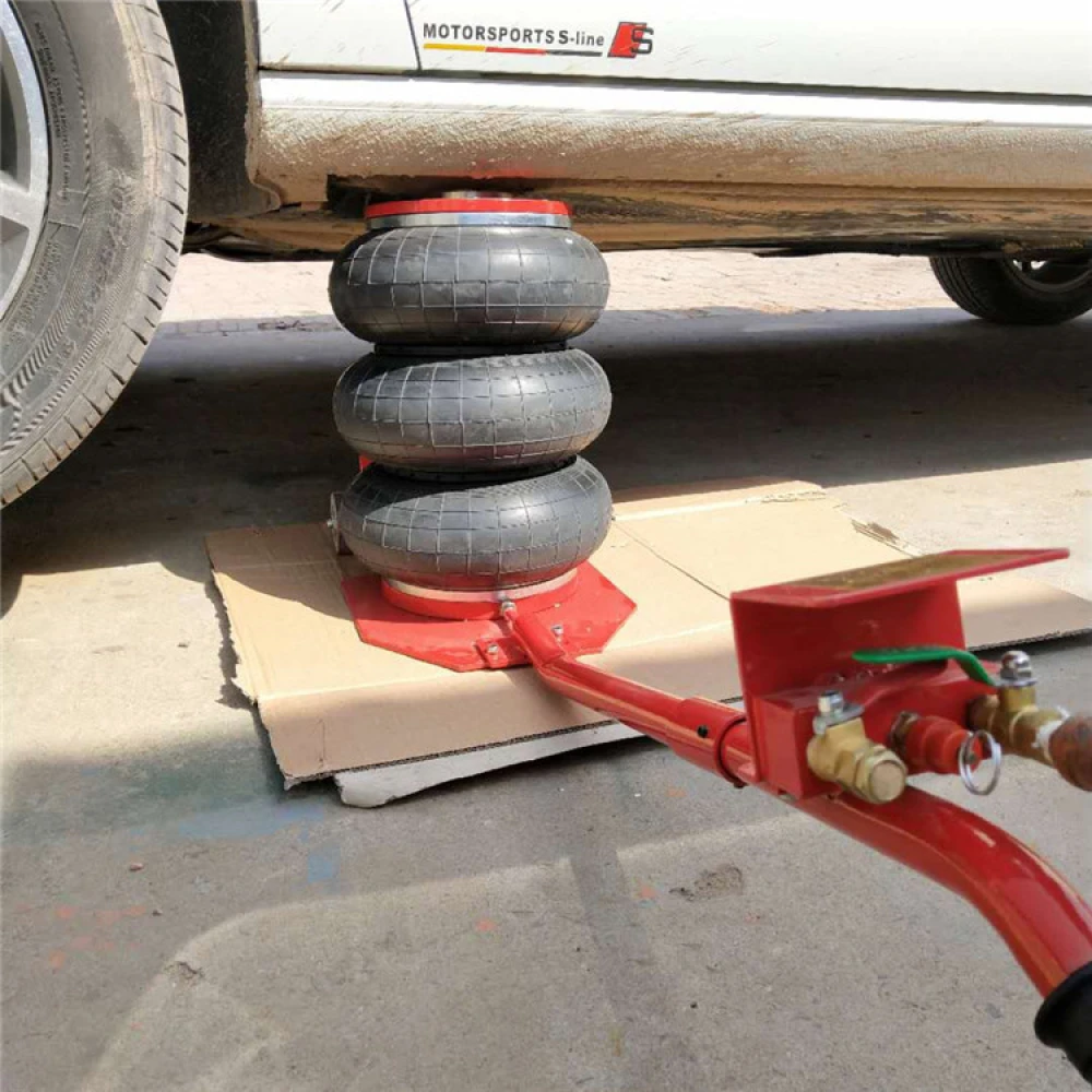 Cric pneumatique 3 tonnes triple coussin d'air gonflable Heavy Duty pour voitures