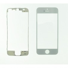 Vitre De Remplacement En Verre Blanc Écran Extérieur Avant Pour Iphone 5 + Lunette Adhésive