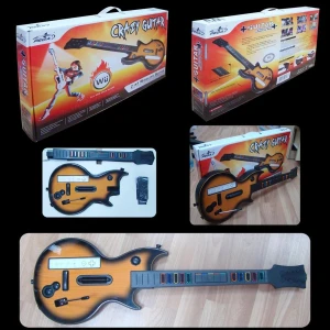 Guitare sans fil Wii Crazy Guitar pour jeux musicaux compatibles
