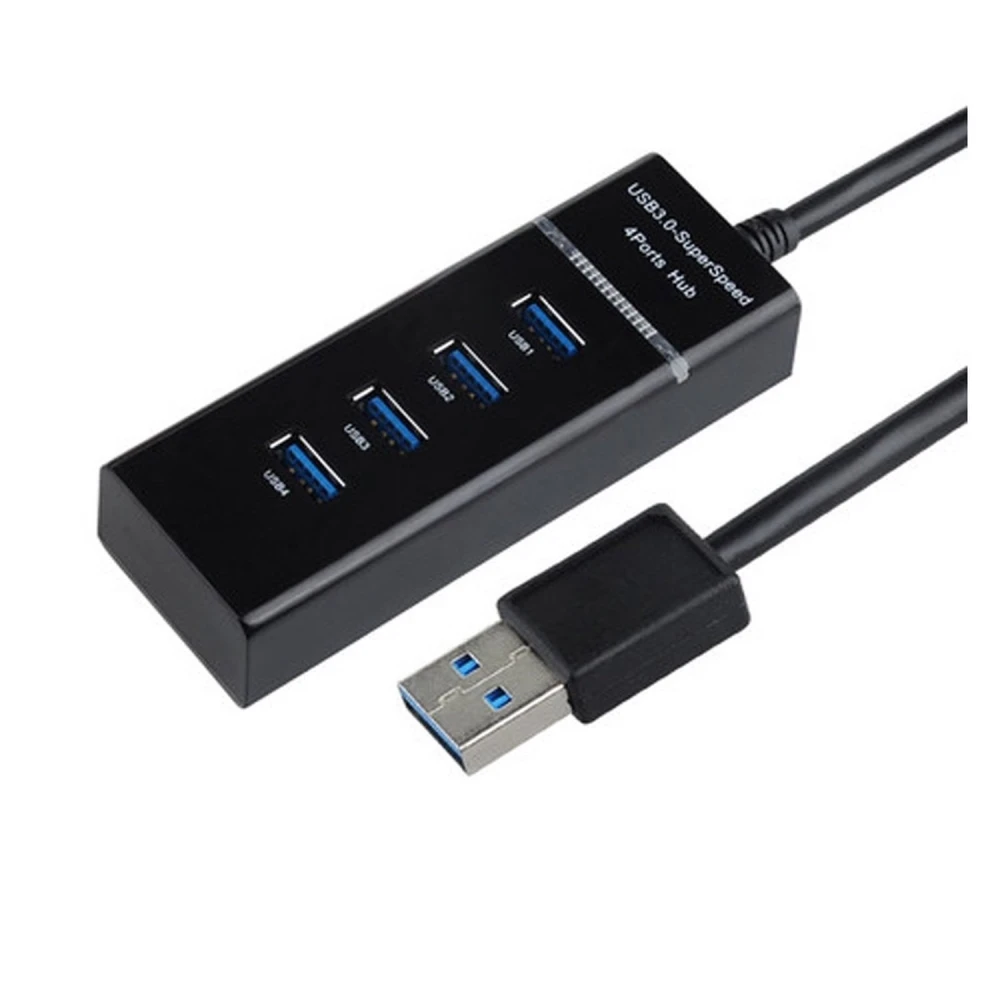 Hub USB 3.0 à 4 ports, interrupteur et haute vitesse pour PC et Mac