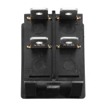 Detalle de los terminales macho del interruptor basculante KCD4-202N con neon