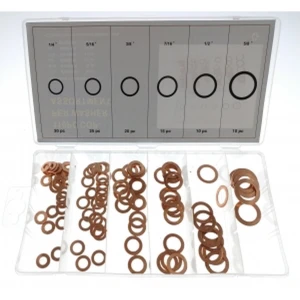 Jeu de 110 joints en cuivre en plusieurs tailles pour réparation auto