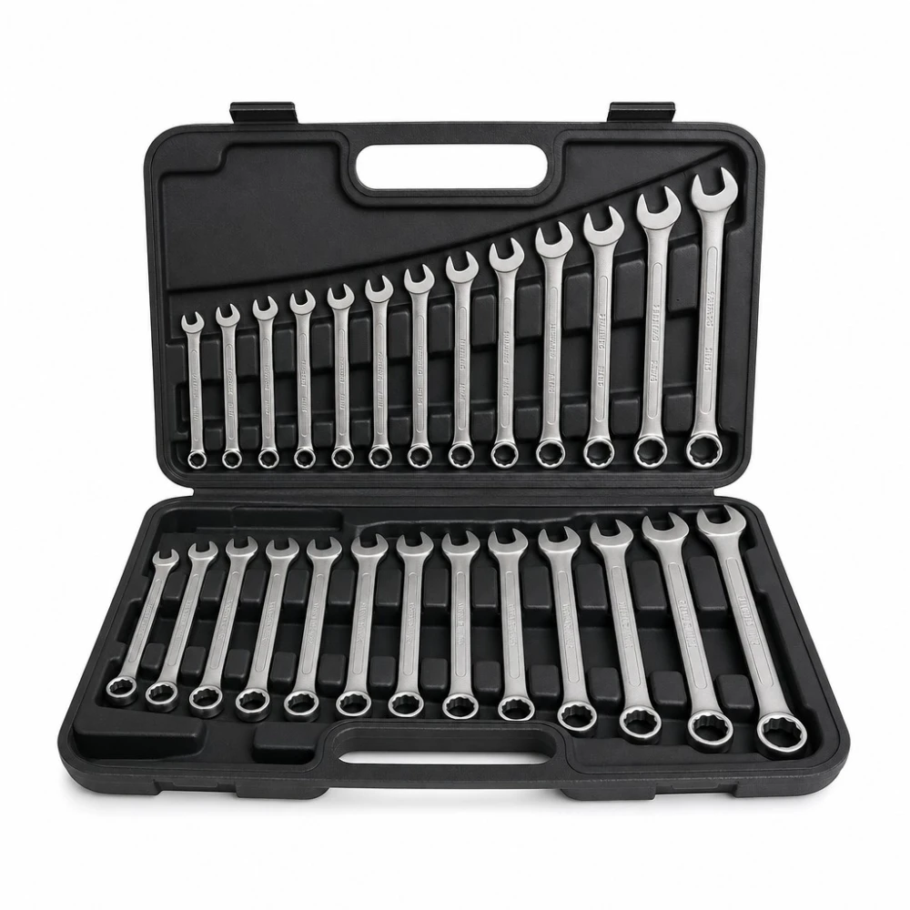 Jeu de 26 Clés Mixtes Œil-Plat 6-32mm Acier Cr-V avec Mallette
