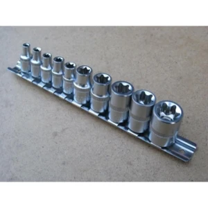 Jeu de clés Torx femelle 1/4 - 10 pièces TSX TOOL en acier chrome vanadium