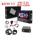 Vista frontal del Kess V2.23 OBD2 Manager Tuning Kit HW V4.036 No Token Limited Master Version
