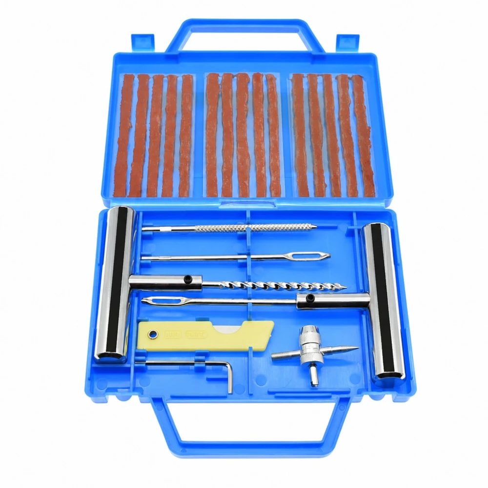 Kit Réparation Crevaisons Pneus 23 Pièces Voiture Moto Mèches Poinçon