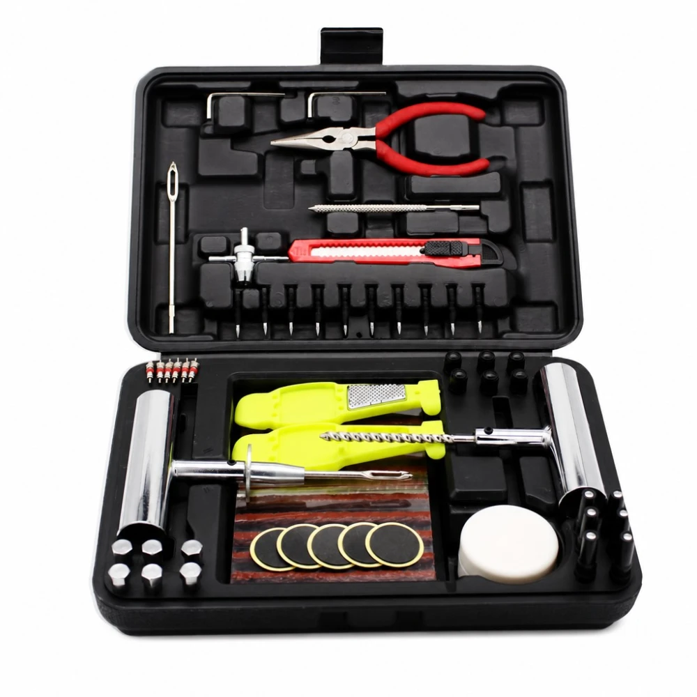 Kit Réparation Crevaisons Pneus 87 Pièces Professionnel Voiture SUV Camionnette