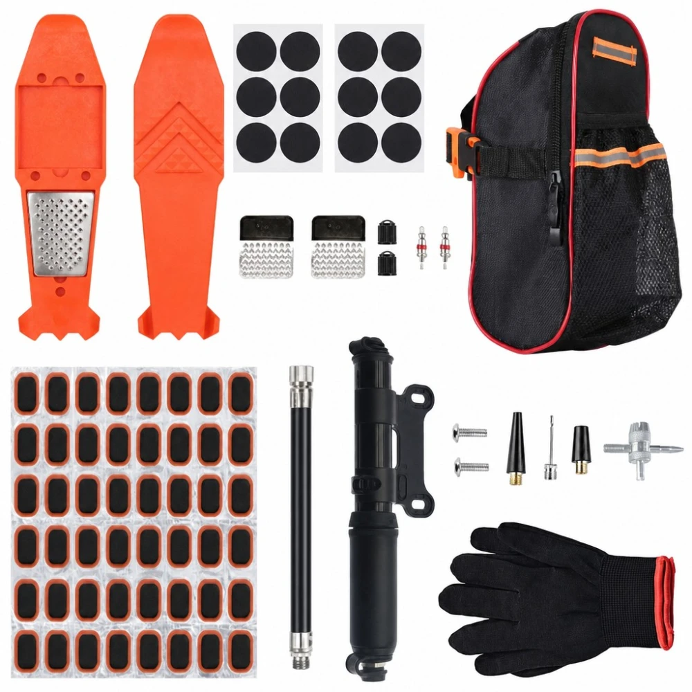 Kit Réparation Crevaisons Pneus Moto Vélo 81 Pièces Mèches Poinçon Tubeless