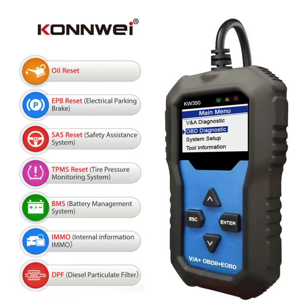 Konnwei KW350 valise diagnostic système complet pour VW Audi Seat Skoda