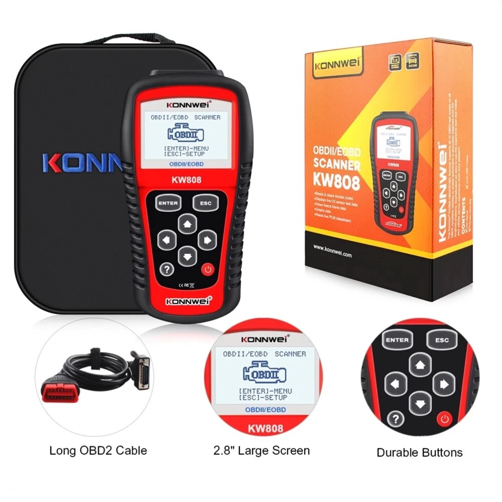 Konnwei KW808 valise diagnostic OBD2 multimarque professionnelle