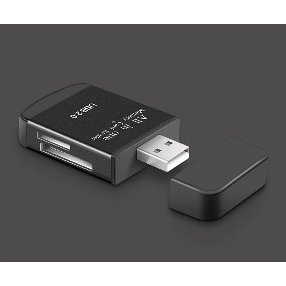 Lecteur de cartes mémoire USB 2.0 tout-en-un pour Micro SD, MMC, SDHC, TF et M2