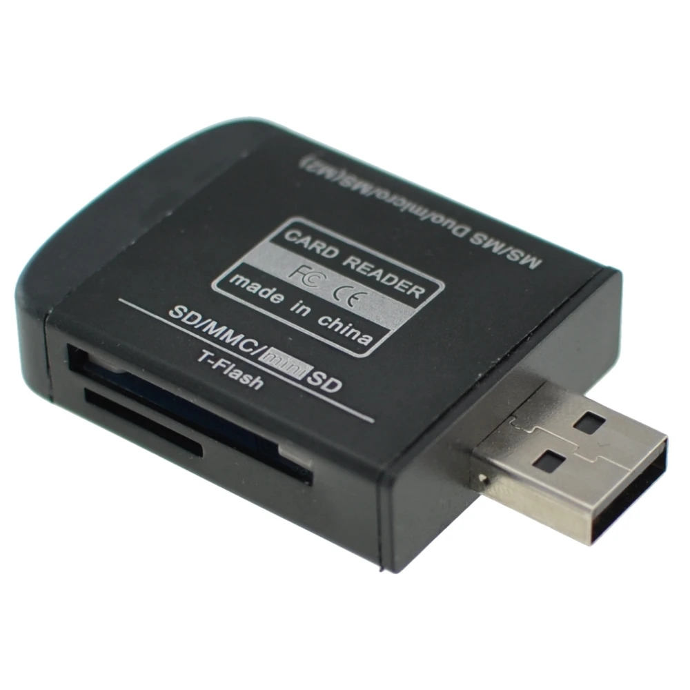 Lecteur de cartes mémoire USB 2.0 tout-en-un pour Micro SD, MMC, SDHC, TF et M2