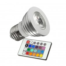 Led Ampoule RGB E27 3W avec télécommande LED LIGHTS  2.00 euro - satkit