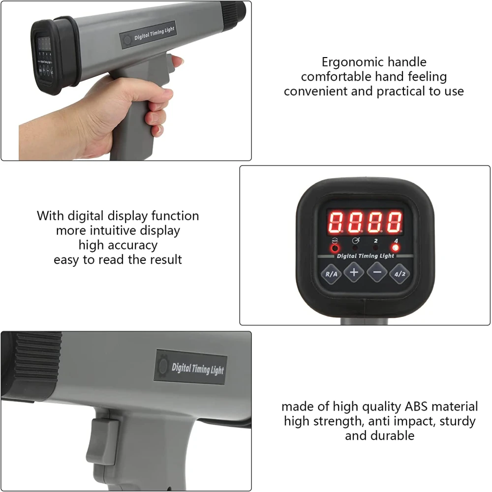 Lampe stroboscopique inductive numérique 12V pour voitures et motos avec pinces