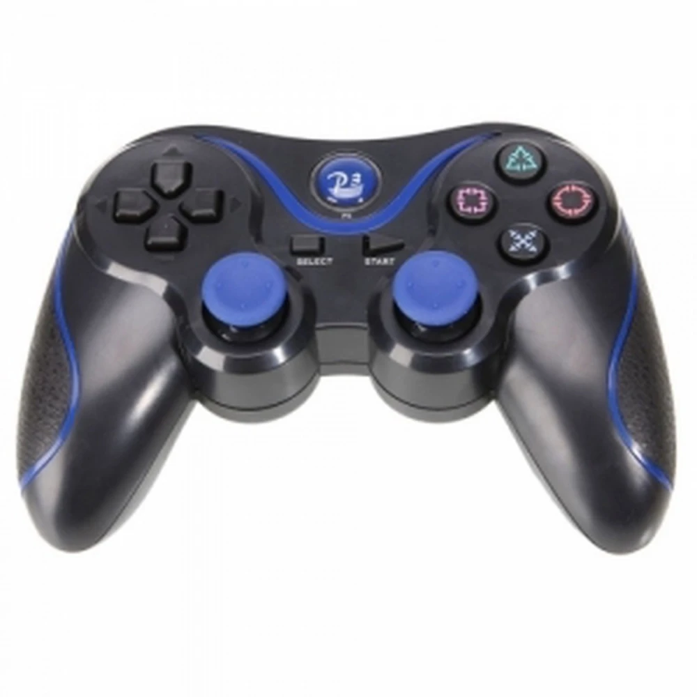 Manette compatible DualShock 3 PS3 Bluetooth noire bleue Sixaxis