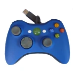 Manette filaire Xbox 360 compatible bleue pour un jeu confortable et précis