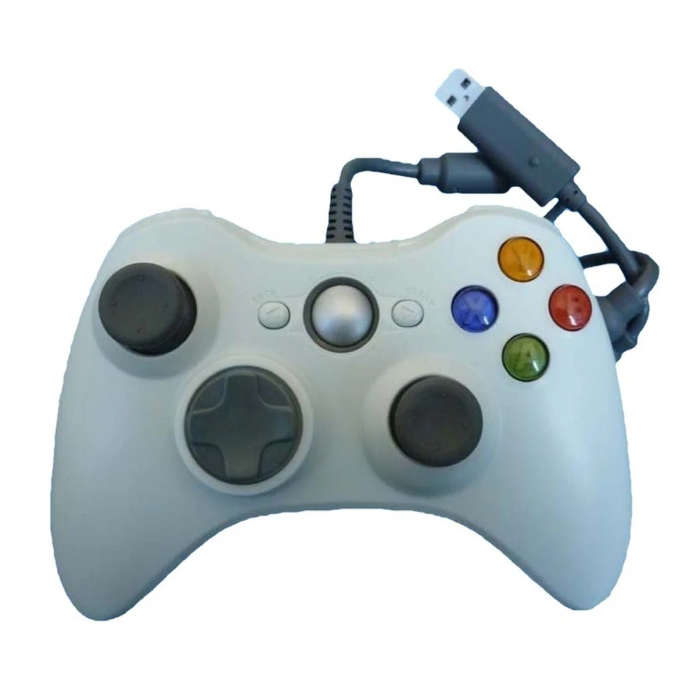 Manette filaire Xbox 360 compatible blanche - ergonomique et précise