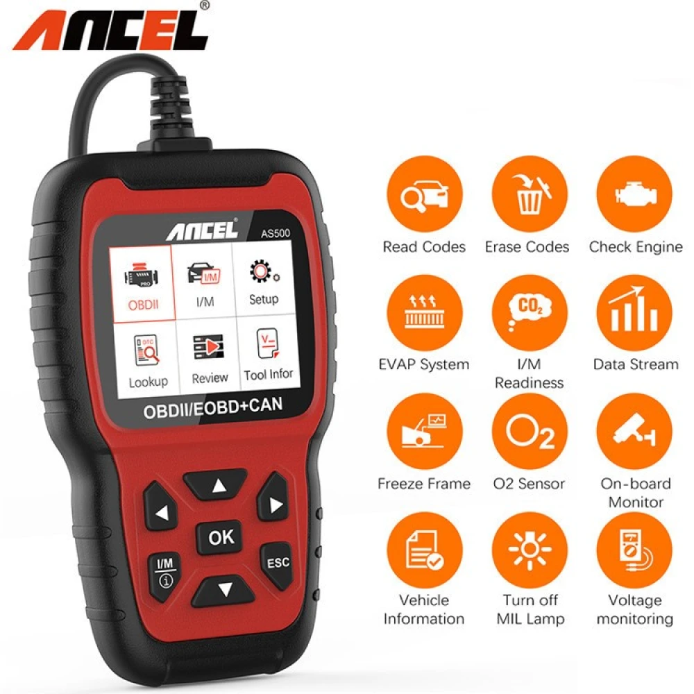 Valise diagnostic Ancel AS500 OBD2 Scanner pour véhicules