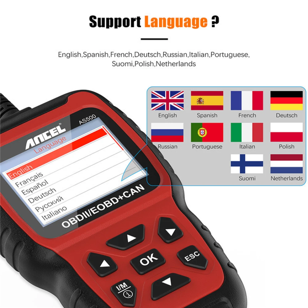 Valise diagnostic Ancel AS500 OBD2 Scanner pour véhicules