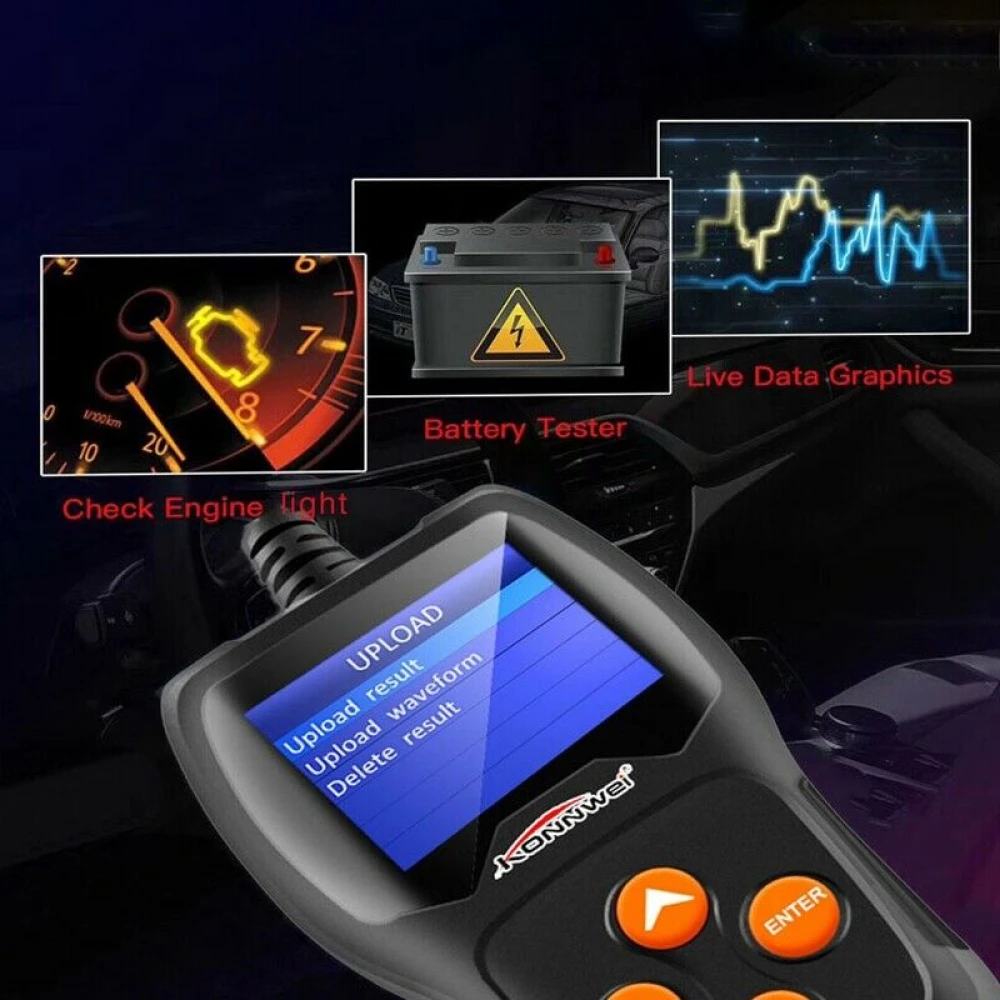 Testeur de batterie Konnwei KW600 12V pour voiture et moto