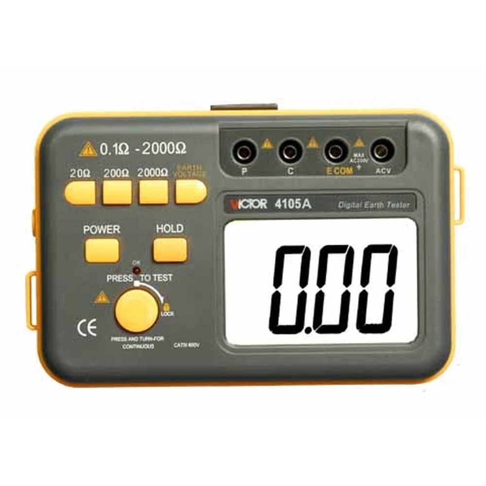 Mesureur de résistance de terre Victor 4105A avec piquets et câbles