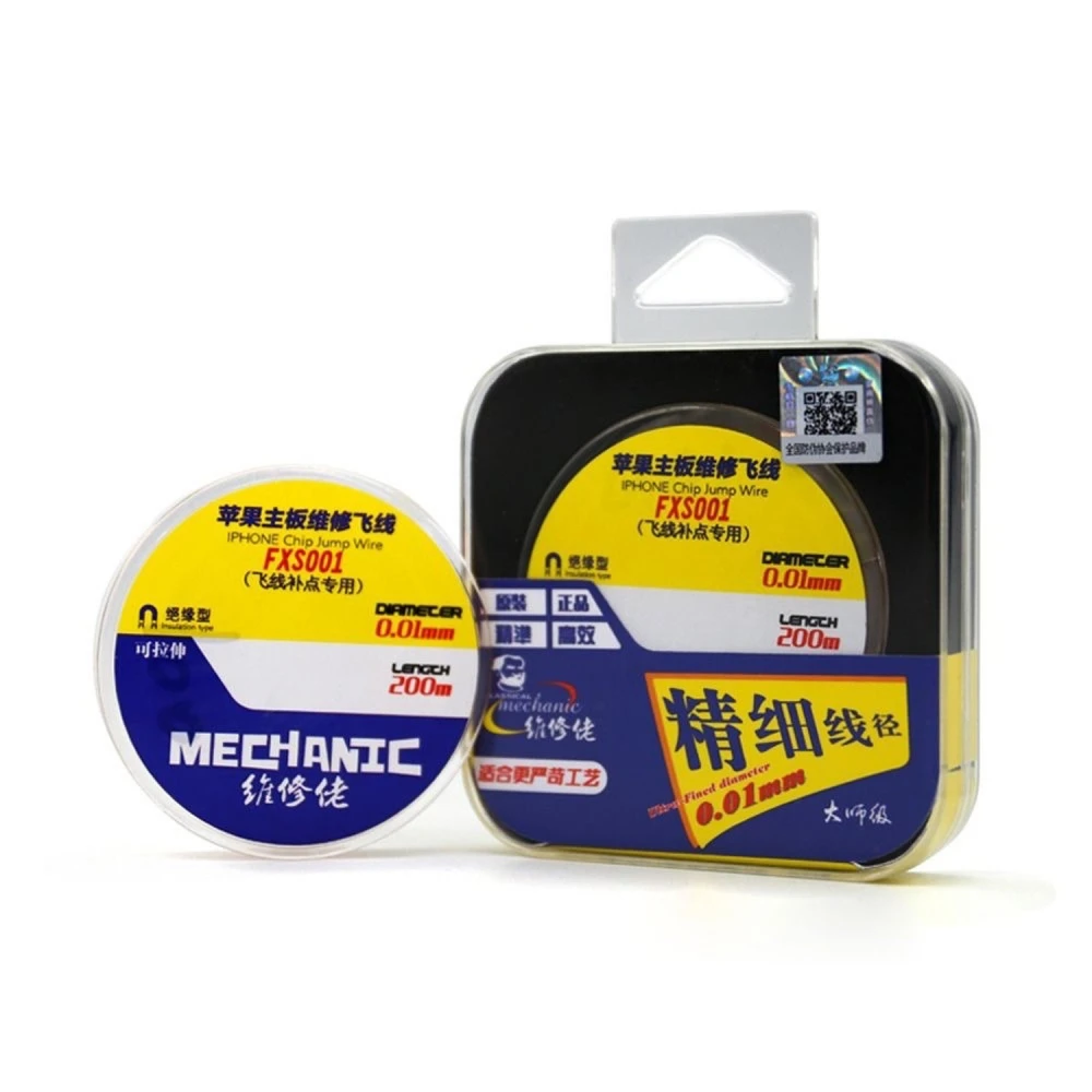 Microcâble cuivre isolé pour réparation iPhone Mechanic FXS001 200m x 0.01mm