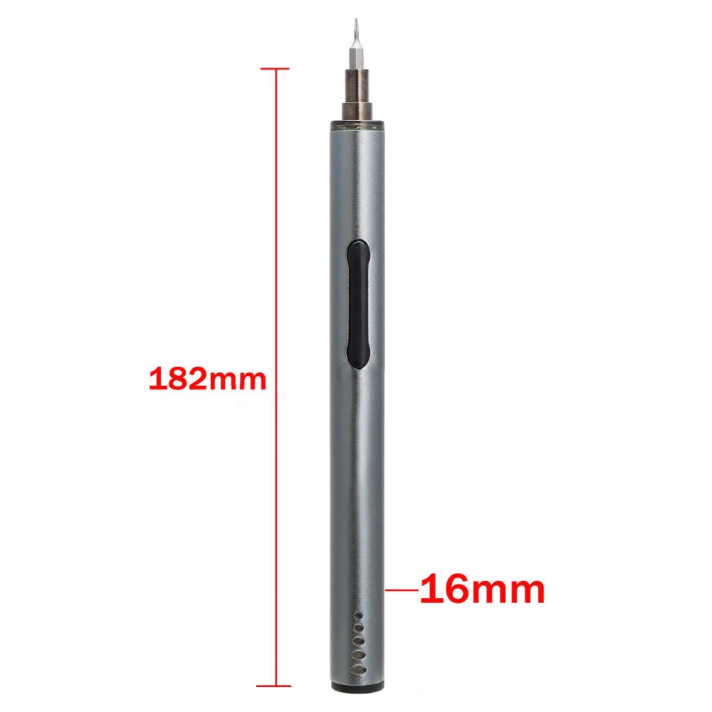 Vista lateral del mini destornillador eléctrico inalámbrico