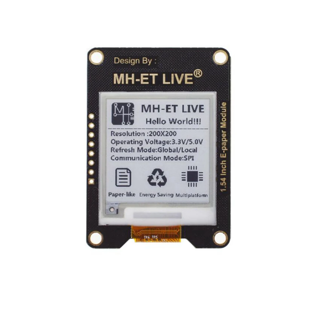 Module ePaper 1,54 pouces avec interface SPI pour Raspberry, Arduino et STM32