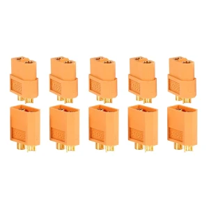Pack 10 connecteurs XT60 (5 femelle + 5 mâle) pour batteries LiPo Amass