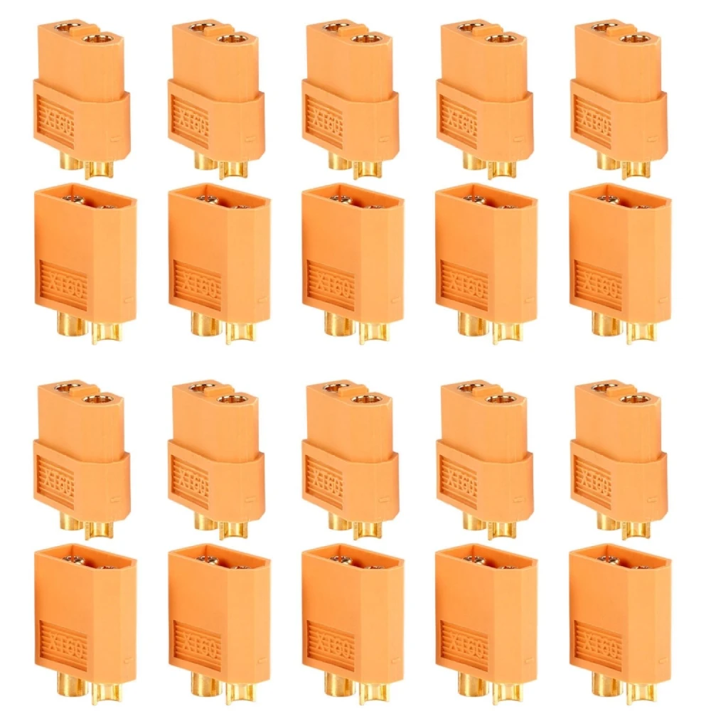 Pack 20 connecteurs XT60 (10 femelles + 10 mâles) Amass pour batteries LiPo