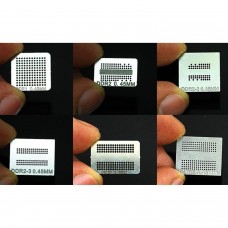 PACK 6 pochoir pour retouche bga DDR, DDR2, DDR2-2, DDR2-3, DDR3, GDDR5 mémoire IC Reballing kits  6.00 euro - satkit