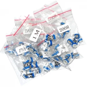 Pack de 65 potentiomètres linéaires DIP, 13 valeurs différentes