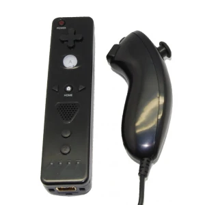 Pack manette Wii Remote avec Motion Plus intégré et Nunchuck compatible noir