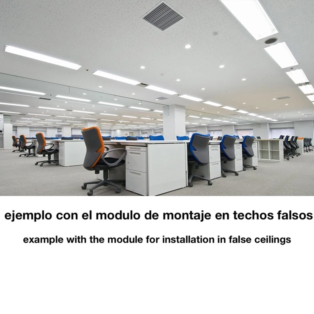 Panel LED Slim 120x30cm 48W para instalación en techo falso o suspendido