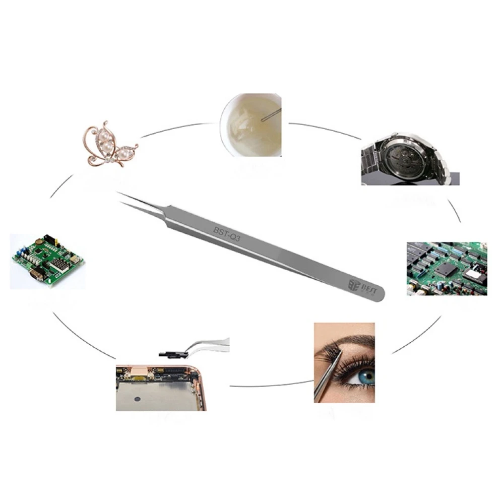 Pinces extra-fines pour électronique Best Q3 droites pour retirer des composants électroniques