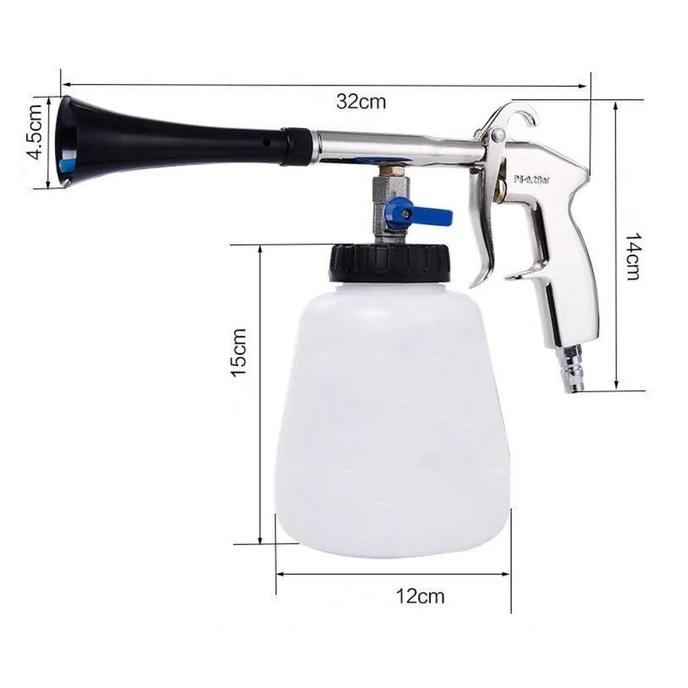 Herramienta de limpieza automotriz pistola aire comprimido tipo tornador con conector de aire