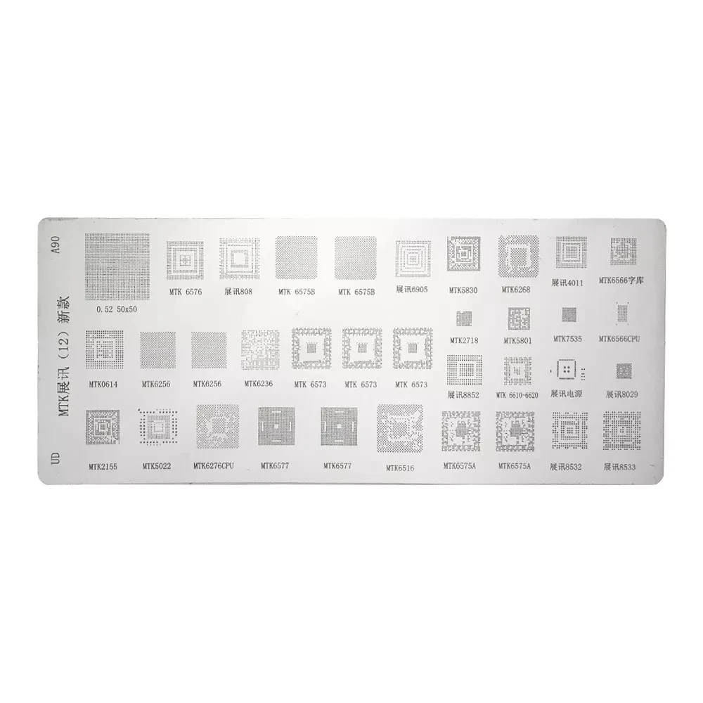 Herramienta de reballing BGA con placa de stencils para móviles MTK A90