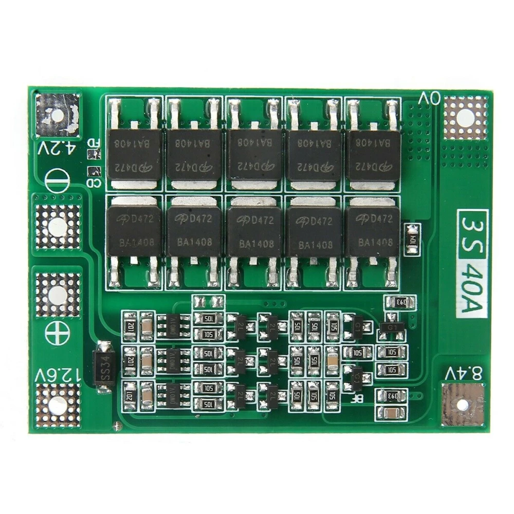 Carte de protection PCB 3S 40A pour batterie lithium - Version améliorée