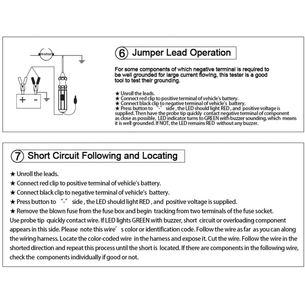 Testeur de circuit automobile DY18 sonde 12V et 24V pour diagnostic électrique