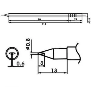 Pointe de fer à souder Aoyue LF-08LD avec résistance intégrée pour stations de soudage