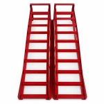 Rampes en Acier pour Voiture 2 Tonnes (4 400 lbs) — Set de 2 Rampes de Service Portables pour Vidange et Entretien, Rouges TSX TOOL