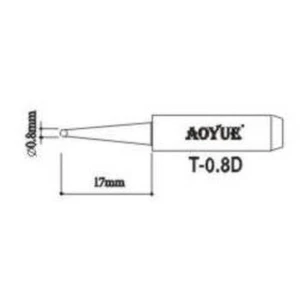 Pointe de fer à souder Aoyue T0,8D pour stations de soudage