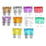 Caja con 100 fusibles para coche en diferentes amperajes de 2A a 35A