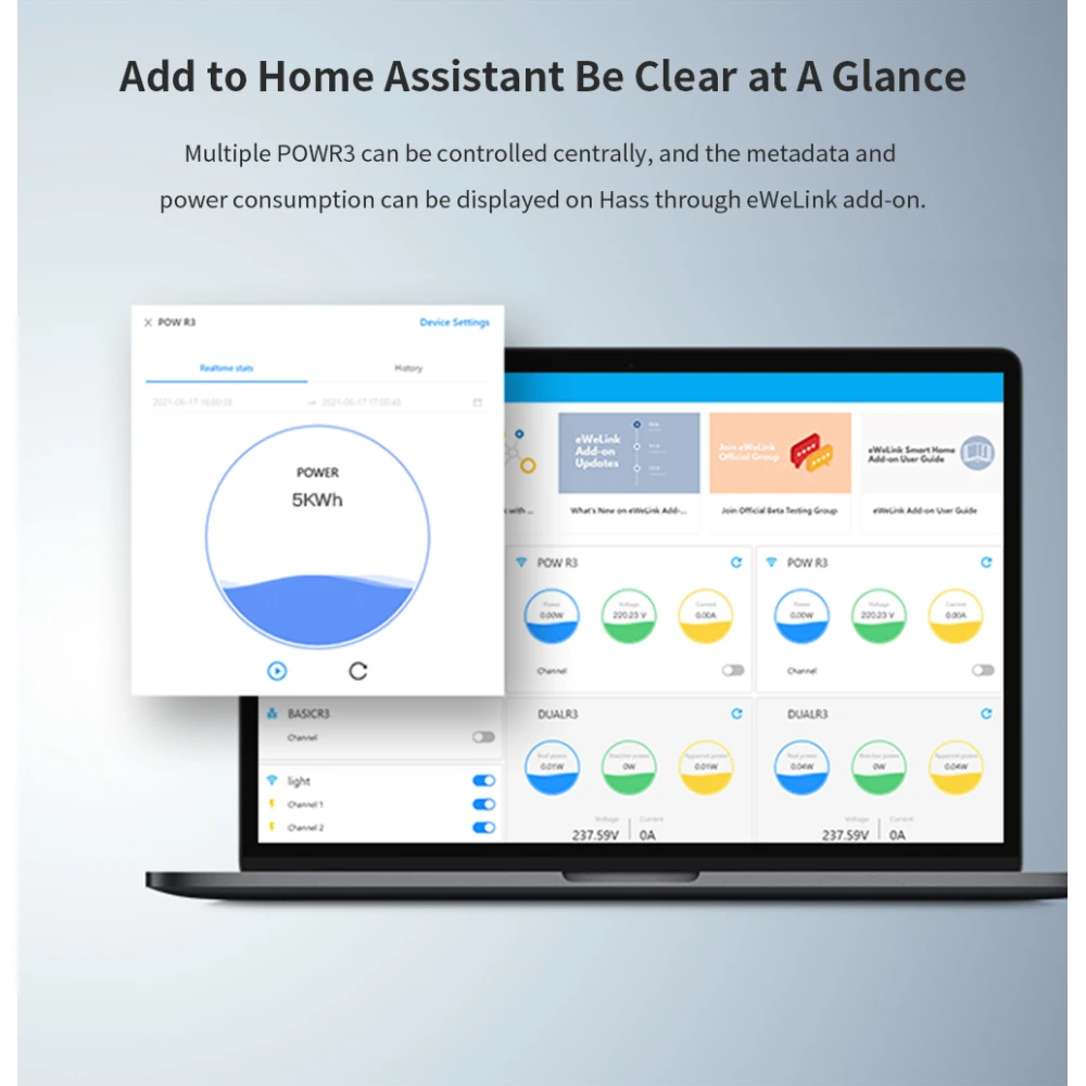 SONOFF Pow R3 - Interrupteur intelligent WiFi haute puissance avec suivi