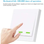 Vista lateral del pulsador interruptor triple SONOFF para control de luz domótica