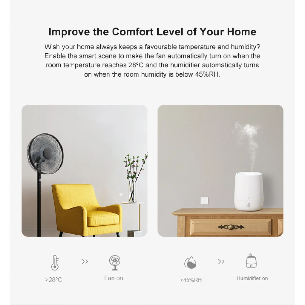 SONOFF SNZB-02 sensor de temperatura y humedad ZigBee en uso doméstico