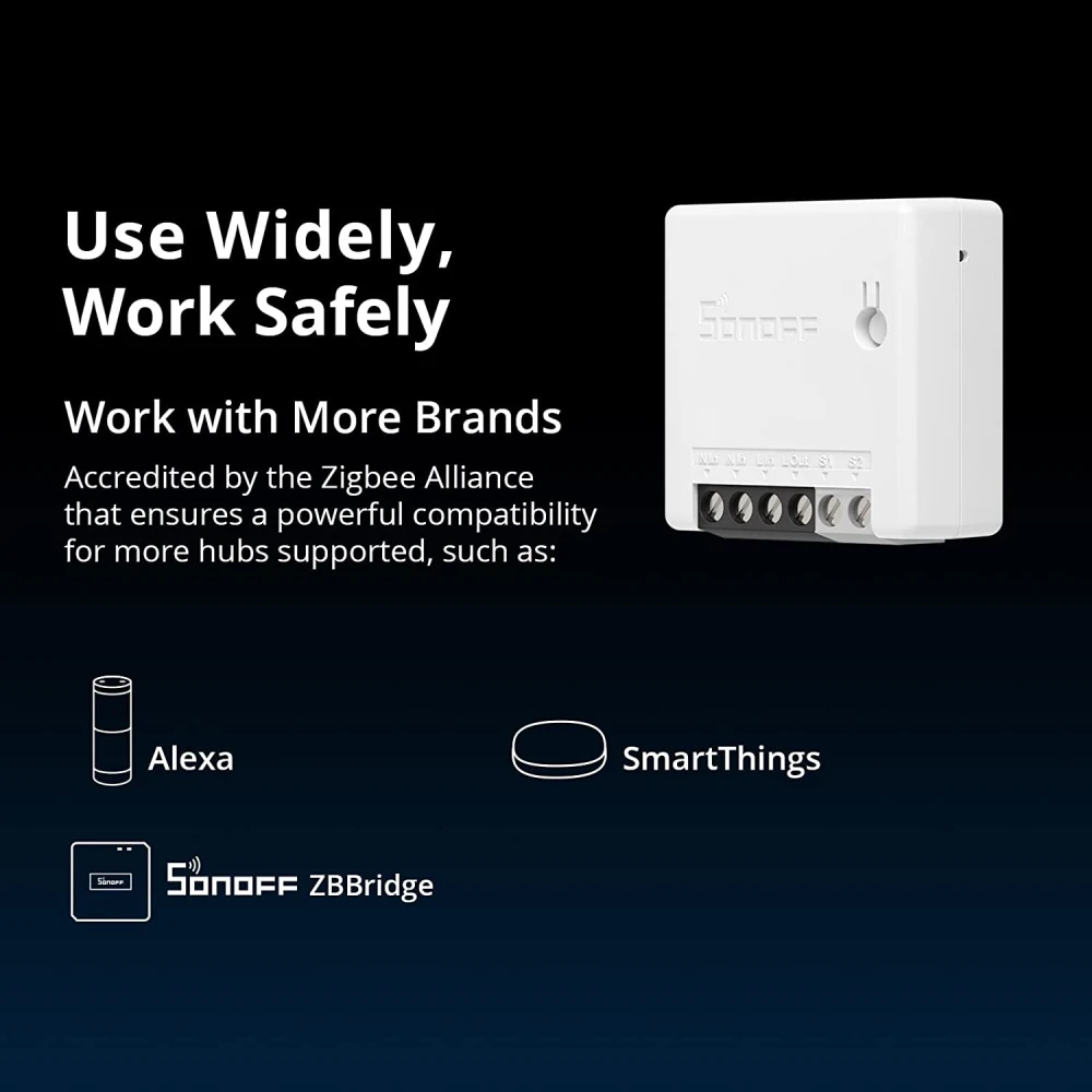 SONOFF ZBMINI Interrupteur intelligent ZigBee mini pour éclairage 2 voies