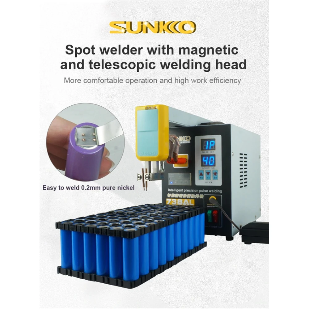 SUNKKO 738AL : soudeuse par points pour batteries lithium 18650