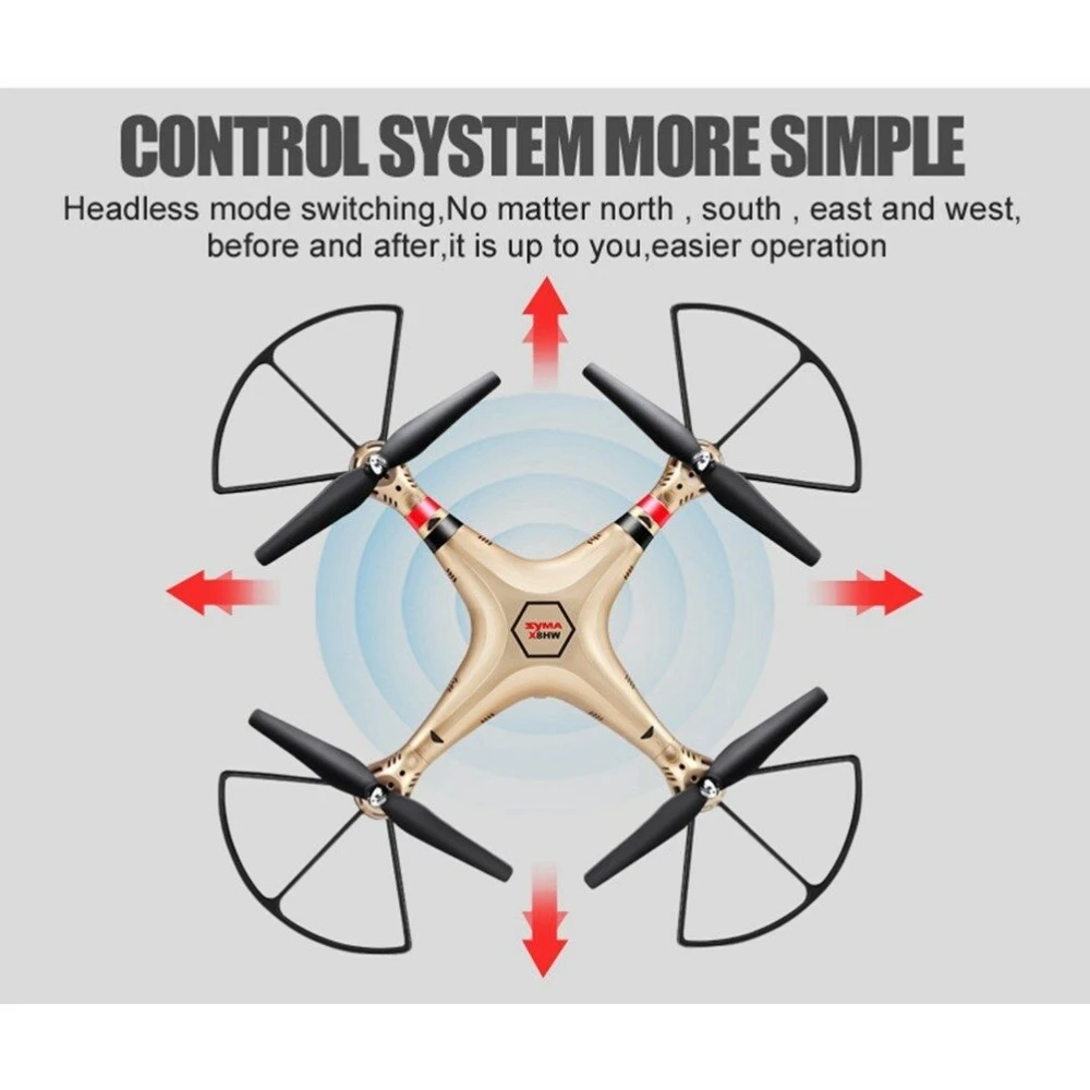Paquete completo con accesorios del Syma X8hw drone